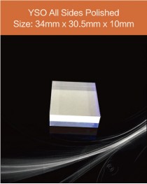 YSO Ce scintillation crystal, Cerium doped Silicate Yttrium scintillation crystal, YSO Ce scintillator, YSO Ce crystal, 34mm x 30.5mm x 10mm